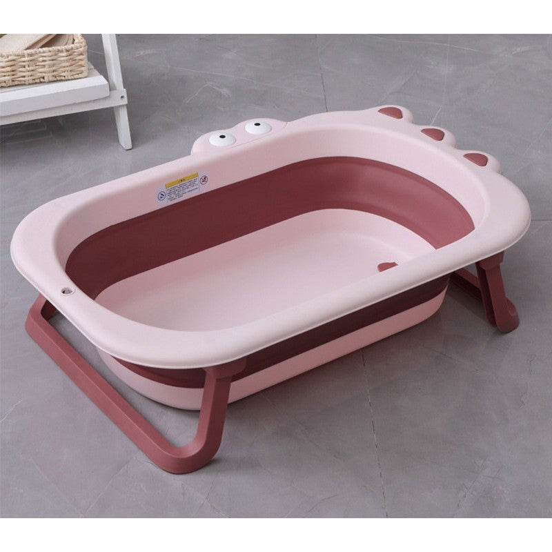 Cada Pliabila pentru Baie, Flippy, din PP+TPR, pentru Copii 0-6 Ani, Model Crocodil, Dop de Scurgere, 80x54x21 cm, Roz-1