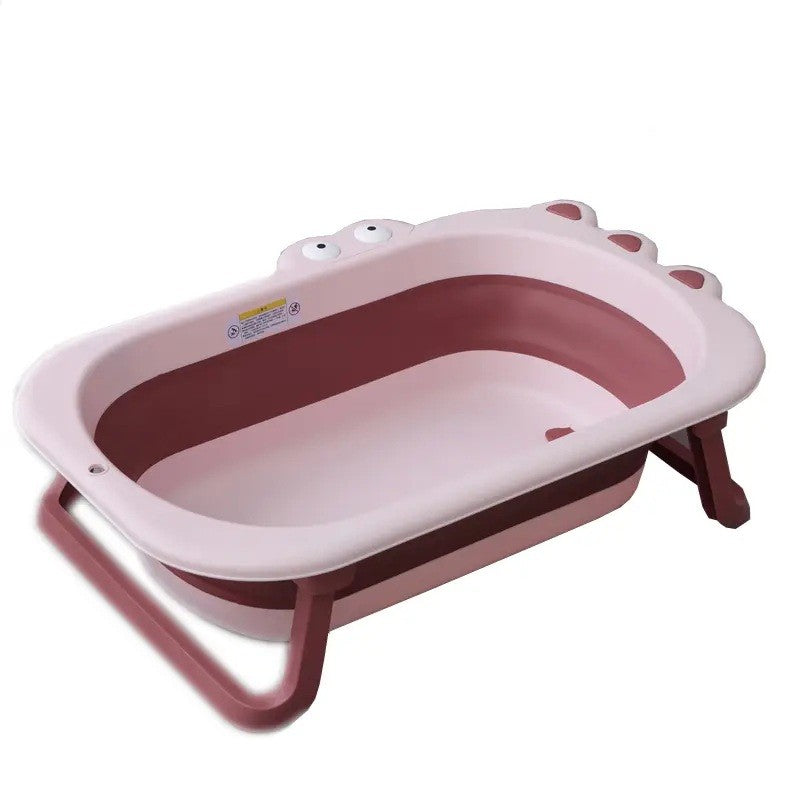 Cada Pliabila pentru Baie, Flippy, din PP+TPR, pentru Copii 0-6 Ani, Model Crocodil, Dop de Scurgere, 80x54x21 cm, Roz-0