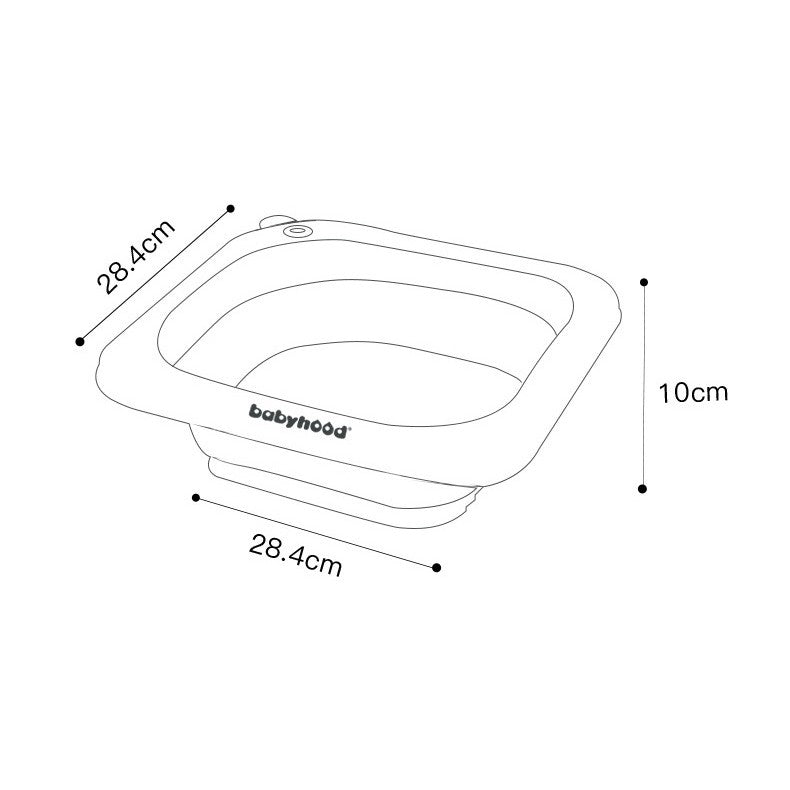 Lavoar Pliabil, Flippy, pentru Copii 1-8 Ani, 28.5x28.5x10 cm, din PE+PP, 3.5l, Model Fata, Gri-3