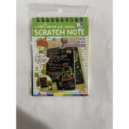 Caiet cu fise razuibile Flippy, DIY Magic Scratch, 12 File, Curcubeu, Creion din Lemn, Cartonase negre, 14.5 x 10 cm, verde-12
