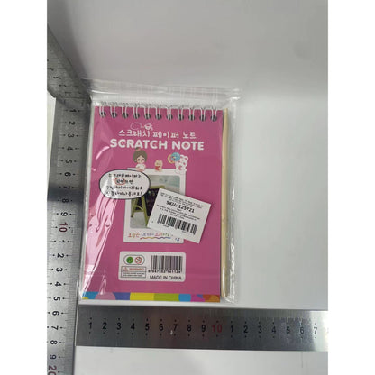 Caiet cu fise razuibile Flippy, DIY Magic Scratch, 12 File, Curcubeu, Creion din Lemn, Cartonase negre, 14.2 x 9.8 cm, Roz deschis-7