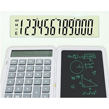 Calculator de Mana Reincarcabil cu Tabla de Scris, Flippy, Calculator Portabil, Ecran LCD, Afisaj cu 12 Cifre, Ecran de 15 cm, Culoare Alb-4