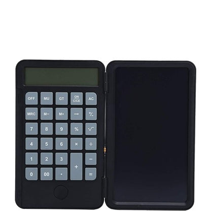 Calculator de Mana Reincarcabil cu Tabla de Scris, Flippy, Calculator Portabil, Ecran LCD, Afisaj cu 12 Cifre, Ecran de 15 cm, Culoare Negru-0