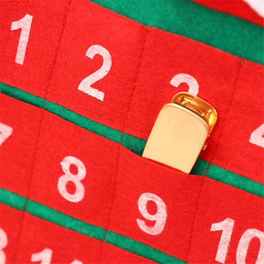 Calendar de Craciun Flippy, Mos Craciun, tip decoratiune, material poliester, cu buzunarele, pentru brad sau prete, 20 x 30 cm, multicolor-3