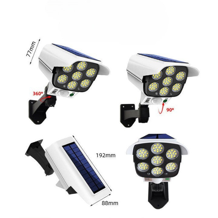 Camera de supraveghere falsa, incarcare solara, 77 LED-uri, senzor de miscare, Flippy-1