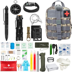 Kit supravietuire multifuncional Flippy, 42 de Instrumente Profesionale, Echipament de prim-ajutor, Drumetie, Camping-0