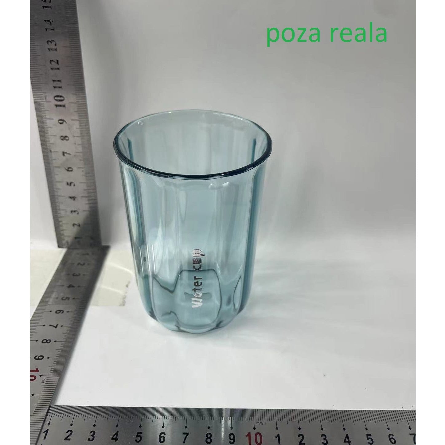 Cana de Apa pentru Clatit, Flippy, pentru Periuta de Dinti, 200 ml, 10.4 x 7.3 cm, Albastru Transparent-1