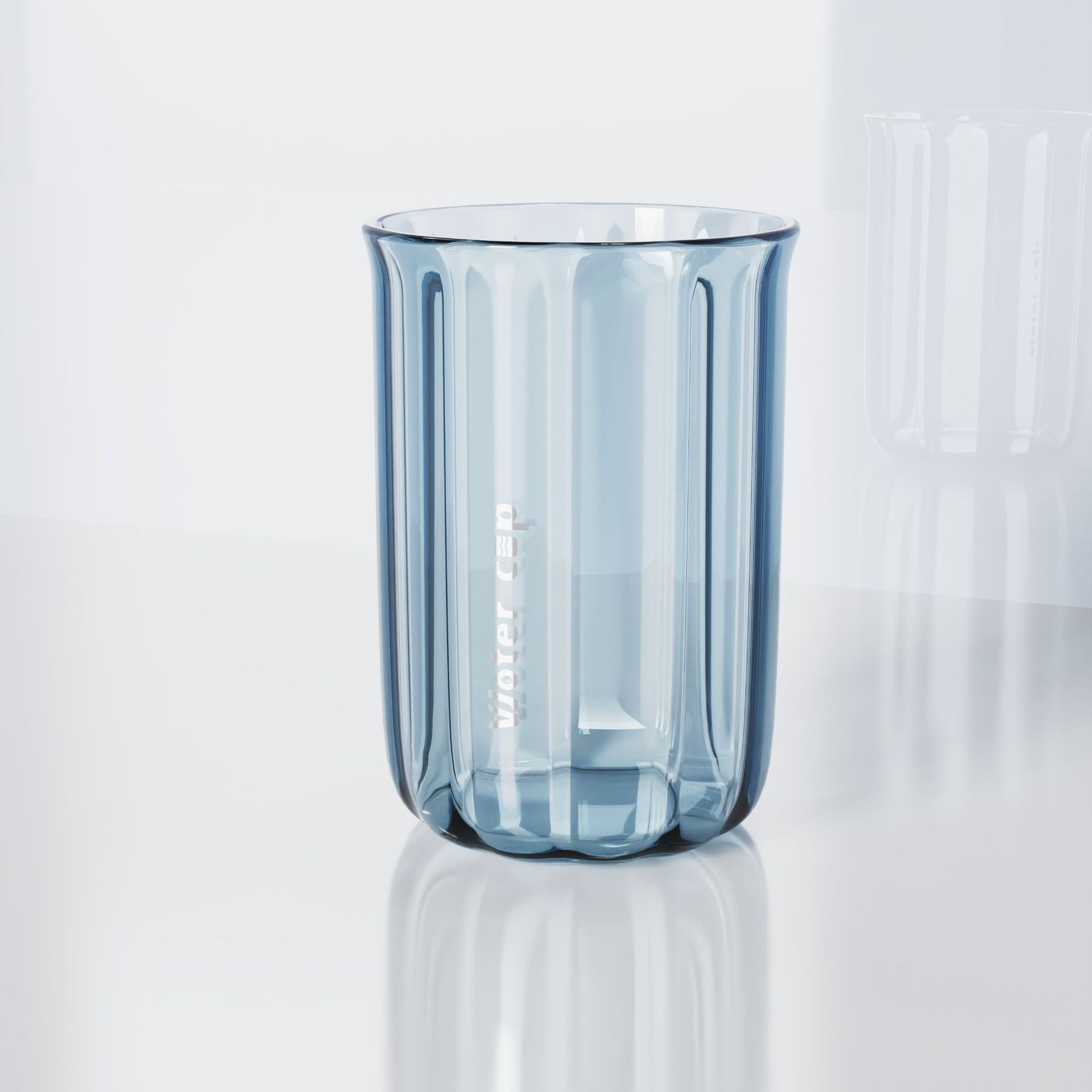 Cana de Apa pentru Clatit, Flippy, pentru Periuta de Dinti, 200 ml, 10.4 x 7.3 cm, Albastru Transparent-3