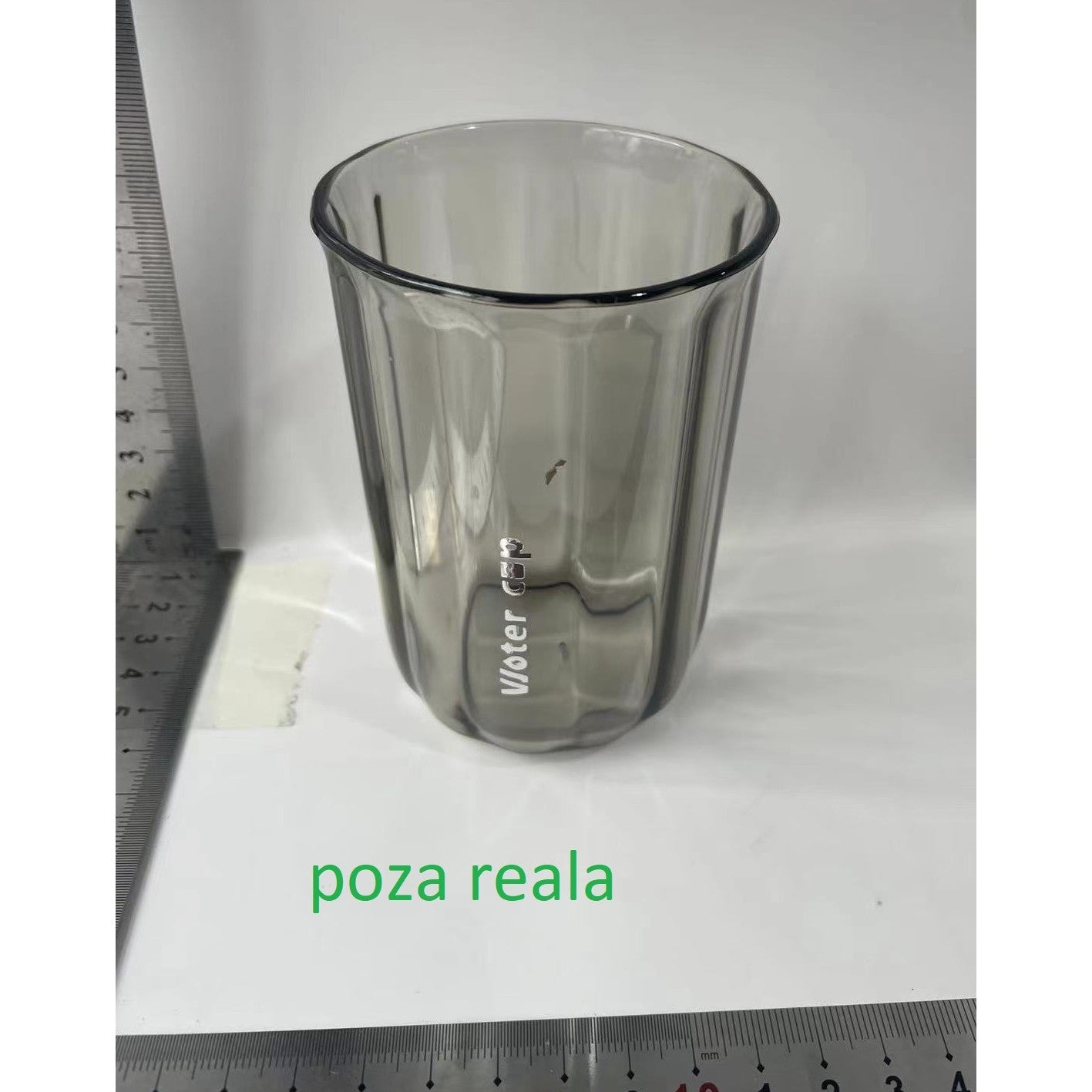 Cana de Apa pentru Clatit, Flippy, pentru Periuta de Dinti, 200 ml, 10.4 x 7.3 cm, Gri Transparent-1