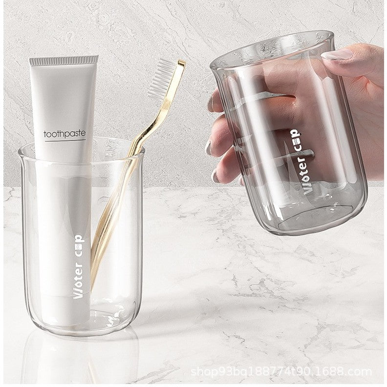 Cana de Apa pentru Clatit, Flippy, pentru Periuta de Dinti, 200 ml, 10.4 x 7.3 cm, Gri Transparent-6