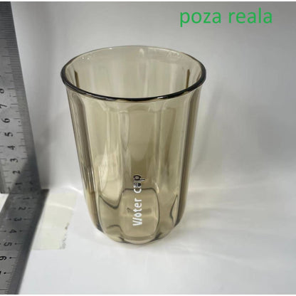 Cana de Apa pentru Clatit, Flippy, pentru Periuta de Dinti, 200 ml, 10.4 x 7.3 cm, Maro Transparent-2