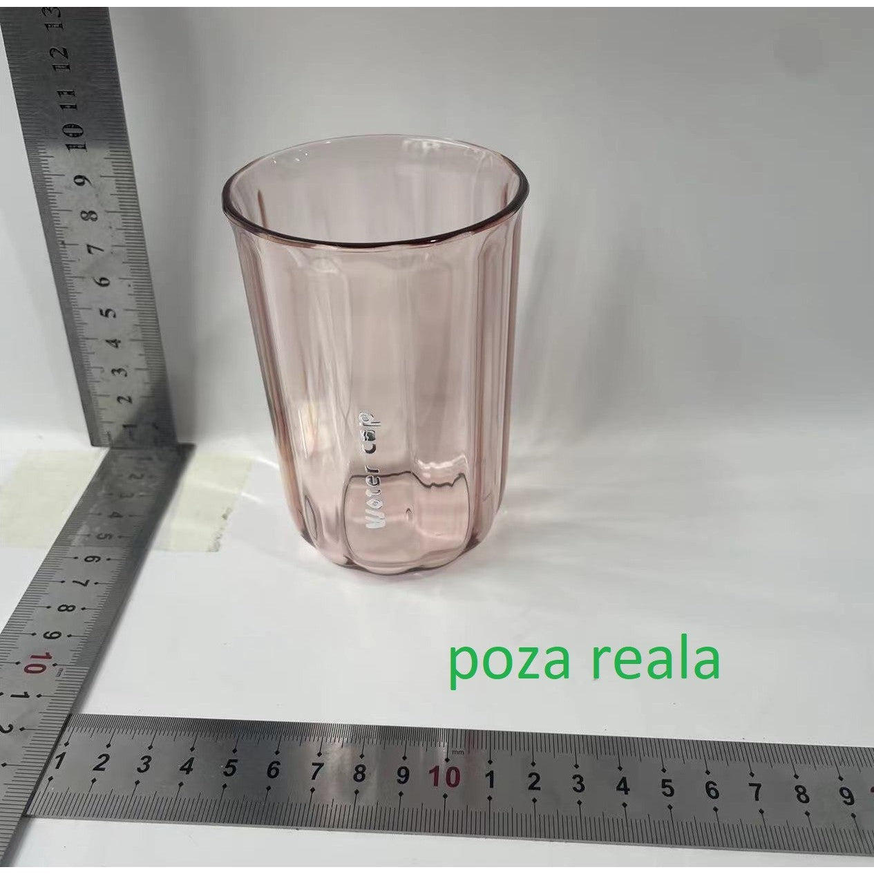 Cana de Apa pentru Clatit, Flippy, pentru Periuta de Dinti, 200 ml, 10.4 x 7.3 cm, Roz Transparent-1
