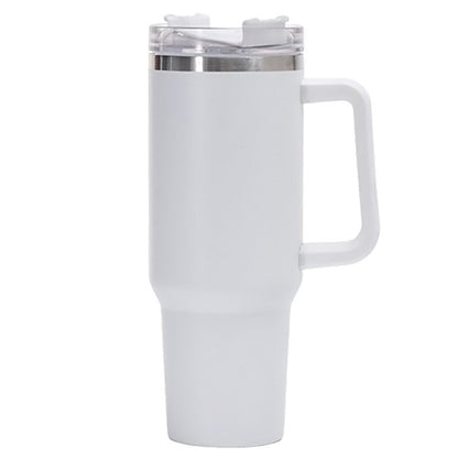 Cana Termos din Plastic, pentru Bauturi Calde si Reci, cu Maner, 9.9x9.9x27 cm, Alb-0