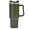 Cana Termos din Plastic, Flippy, pentru Bauturi Calde si Reci, cu Maner, 9.9x9.9x27 cm, Verde Army-0