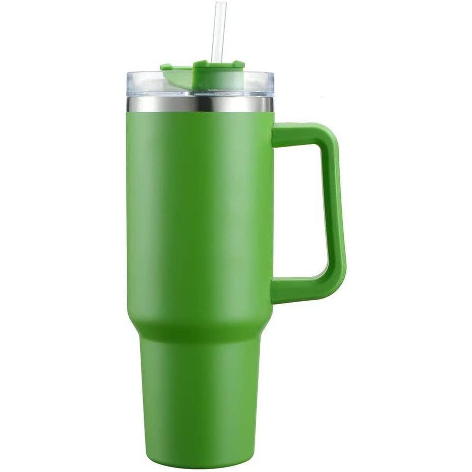 Cana Termos din Plastic, Flippy, pentru Bauturi Calde si Reci, cu Maner, 9.9x9.9x27 cm, Verde-3