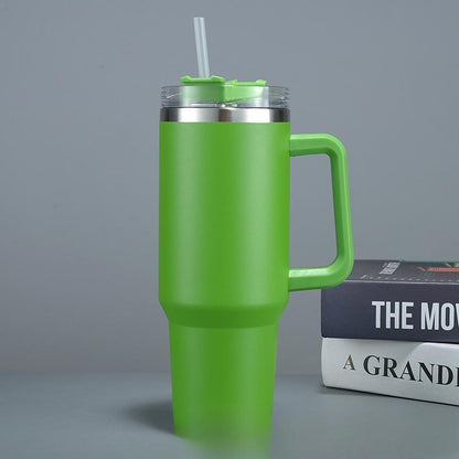 Cana Termos din Plastic, Flippy, pentru Bauturi Calde si Reci, cu Maner, 9.9x9.9x27 cm, Verde-4