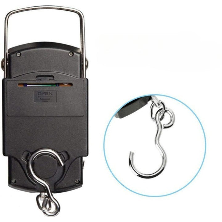 Cantar Digital de Mana cu Carlig, Flippy, Cantar Portabil, Pescuit, cu Maner, Capacitate 50 kg, cu Metru Incorporat, 20.5 x 6 x 2.5 cm, Negru-8