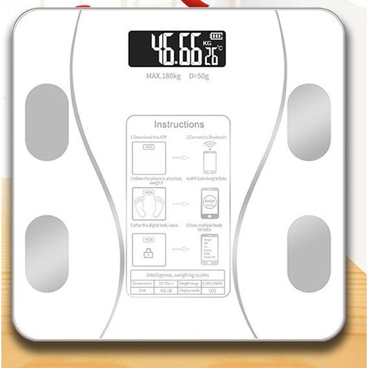 Cantar Electronic Inteligent De Baie Flippy Cu Aplicatie Smart, Corporal, Ecran Digital Iluminat, Termometru, Suporta Maxim 180 Kg, 26 x 26 cm, Baterii, Alb-1