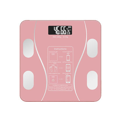 Cantar Electronic Inteligent De Baie Flippy Cu Aplicatie Smart, Corporal, Ecran Digital Iluminat, Termometru, Suporta Maxim 180 Kg, 26 x 26 cm, Baterii, Roz-0