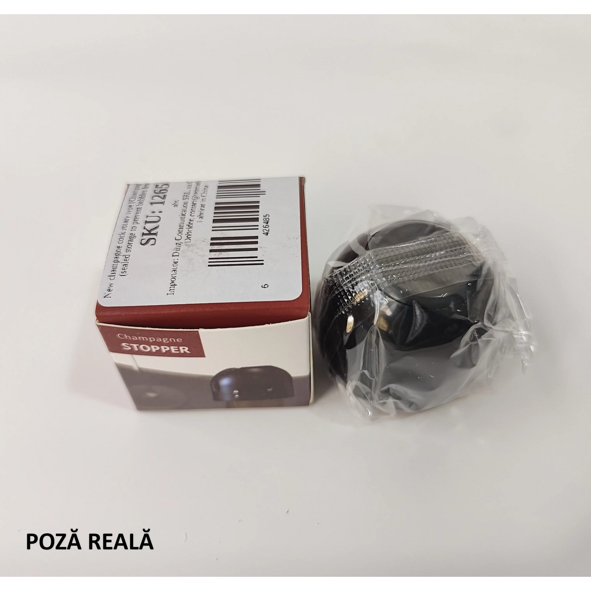 Capac de Etansare a Sticlei de Sampanie, Flippy, Rotativ, On-Off, Silicon, Reutilizabil, Usor de Depozitat si Folosit, 3.9 x 3.9 x 3.3 cm, Negru-5