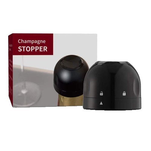 Capac de Etansare a Sticlei de Sampanie, Flippy, Rotativ, On-Off, Silicon, Reutilizabil, Usor de Depozitat si Folosit, 3.9 x 3.9 x 3.3 cm, Negru-0