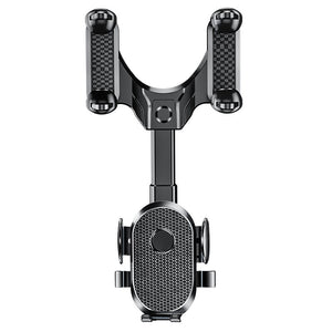 Suport Telefon Auto, Flippy, Pentru Oglinda Retrovizoare, din ABS, Reglabil 360°, Negru-0