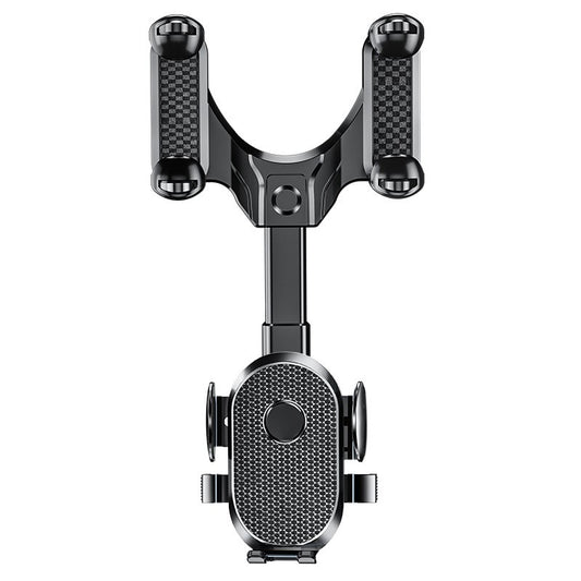 Suport Telefon Auto, Flippy, Pentru Oglinda Retrovizoare, din ABS, Reglabil 360°, Negru-0