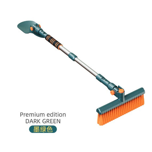Racleta Auto pentru Zapada cu Doua Capete, Flippy, Dezapezire Masina, cu Maner Lung, Ergonomica, Detasabila, pentru Geamuri si Caroserie, Usor de Utilizat, 48 cm- 78 cm, Verde Inchis-0