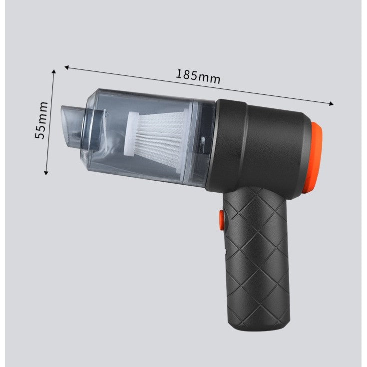 Aspirator Portabil fara Fir, Flippy, Tip Pistol 2 in 1, Suflare si Aspirare, Incarcare USB, Pentru Casa si Masina, Autonomie 30 min, Negru-7