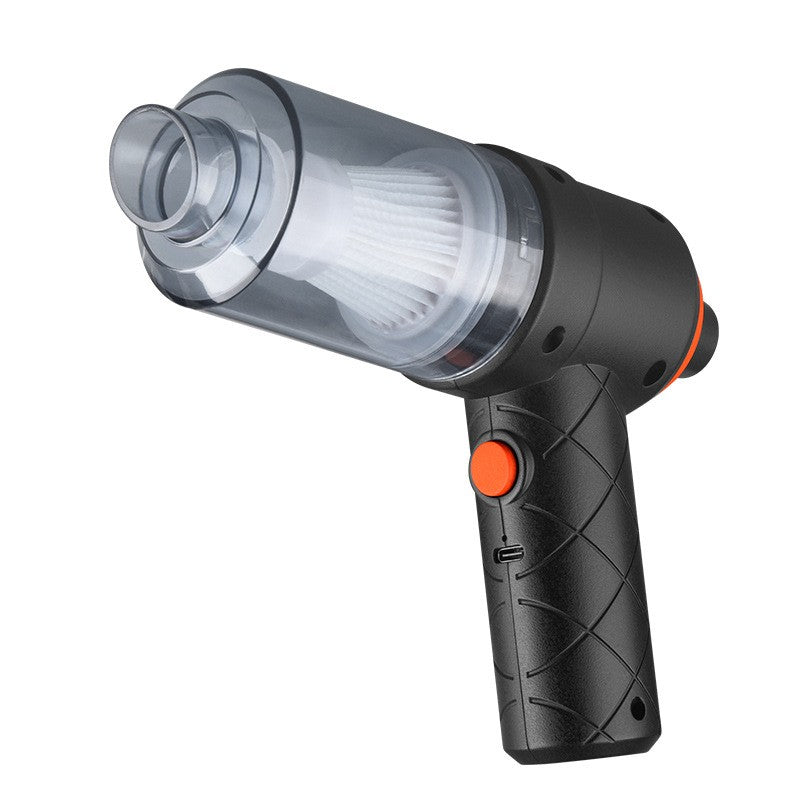 Aspirator Portabil fara Fir, Flippy, Tip Pistol 2 in 1, Suflare si Aspirare, Incarcare USB, Pentru Casa si Masina, Autonomie 30 min, Negru-0