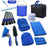 Set 15 Accesorii pentru Curatare Auto, Flippy, Interior si Exterior, Albastru-0