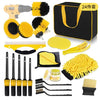 Set 24 Accesorii pentru Curatare Auto, Flippy, Interior si Exterior, Galben-0