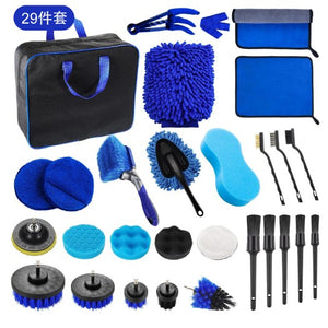 Set 29 Accesorii pentru Curatare Auto, Flippy, Interior si Exterior, Albastru-0