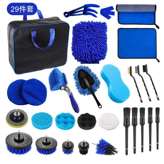 Set 29 Accesorii pentru Curatare Auto, Flippy, Interior si Exterior, Albastru-0