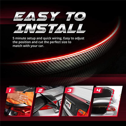 Eleron auto cu lampa stop frana suplimentara pentru autoturisme, 12V, 120cm, Carbon-10