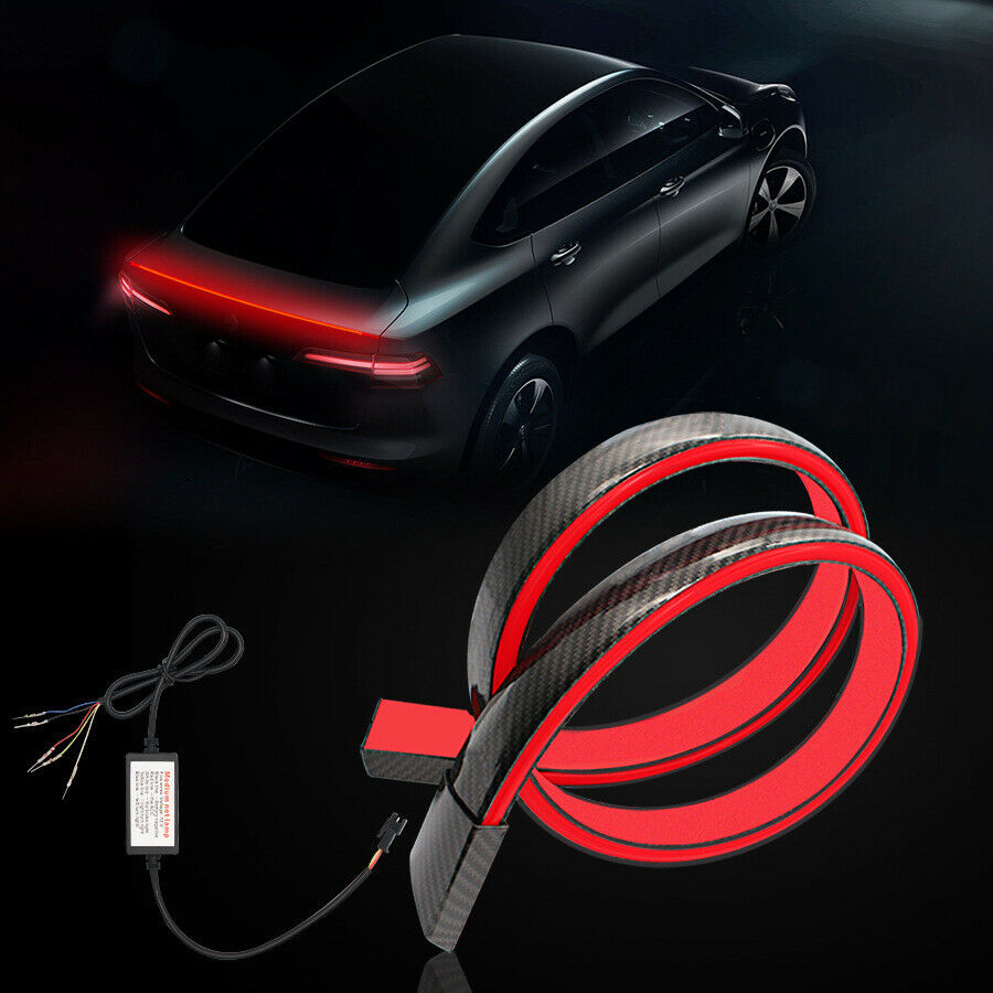 Eleron auto cu lampa stop frana suplimentara pentru autoturisme, 12V, 120cm, Carbon-3