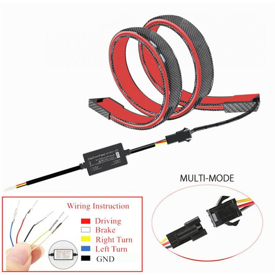 Eleron auto cu lampa stop frana suplimentara pentru autoturisme, 12V, 120cm, Carbon-9