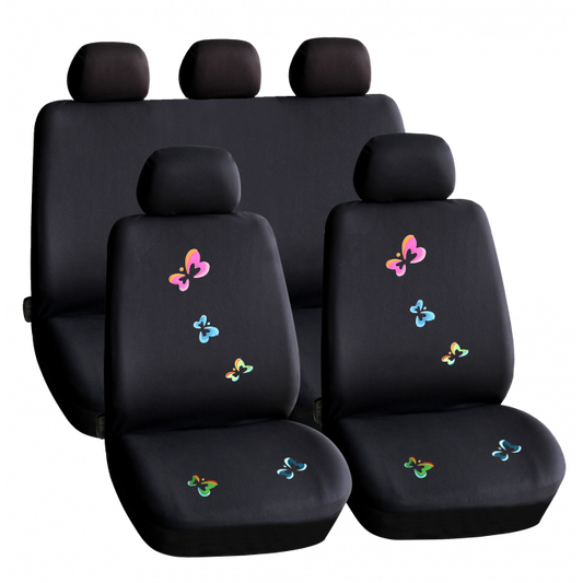 Set huse scaun auto ieftine, Universale 9 piese, model BUTTERFLY-0