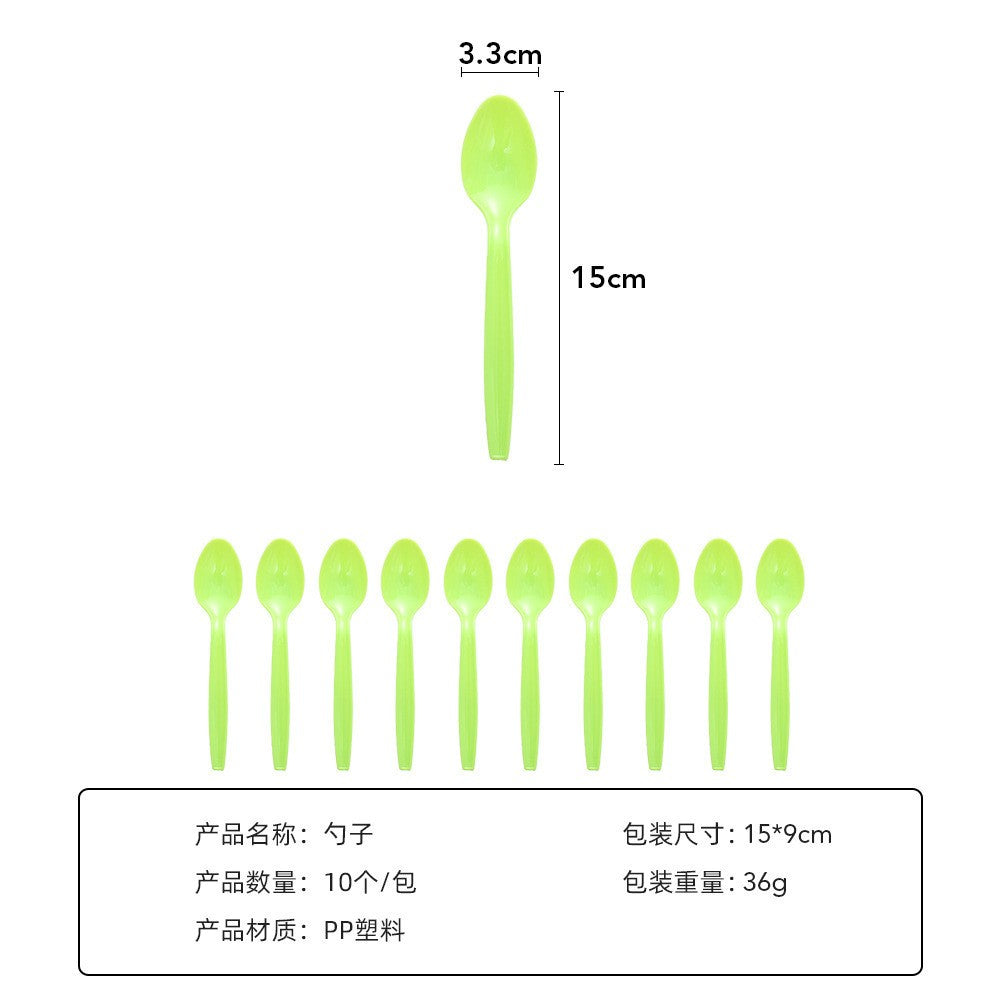 Set 10 Linguri de Unica Folosinta, Flippy, 15x3.3 cm, verde-0