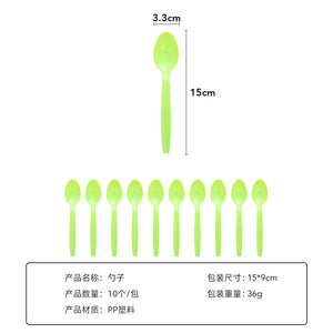 Set 10 Linguri de Unica Folosinta, Flippy, 15x3.3 cm, verde-0