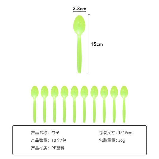 Set 10 Linguri de Unica Folosinta, Flippy, 15x3.3 cm, verde-0