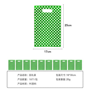 Set 10 Pungi Cadou, Flippy, 25x17 cm, cu Buline, Verde-0
