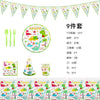 Set 9 Accesorii pentru Masa, Petrecere, Flippy, Model Dinozauri, Multicolor-0