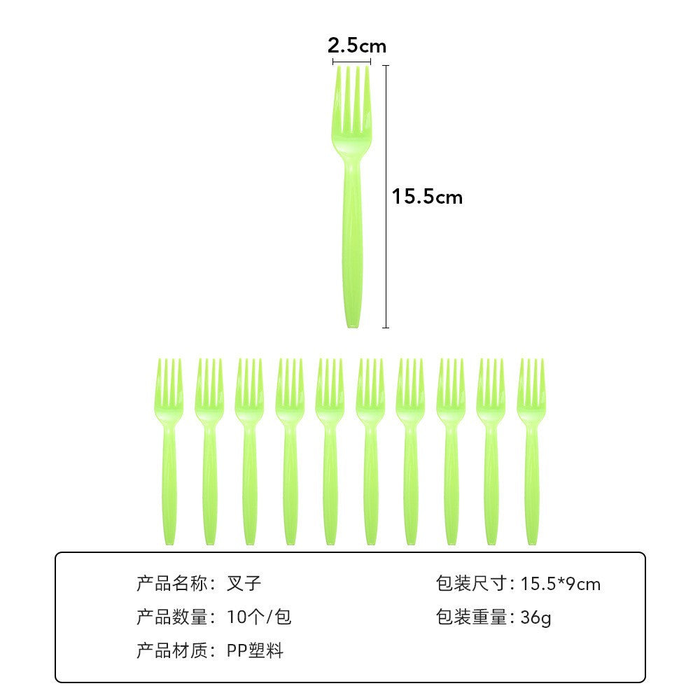 Set 10 Furculite de Unica Folosinta, Flippy, 15.5x2.5 cm, verde-0