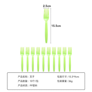 Set 10 Furculite de Unica Folosinta, Flippy, 15.5x2.5 cm, verde-0