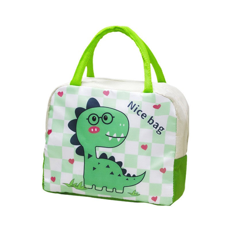 Geanta Termica pentru Pranz pentru Copii, Flippy, 23x13x19 cm, Izolanta, Folie de Aluminiu, Model Animat Dinozaur, Verde-0