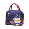 Geanta Termica pentru Pranz pentru Copii, Flippy, 23x13x19 cm, Izolanta, Folie de Aluminiu, Model Animat Ursulet Astronaut, Albastru-Rosu-0
