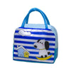 Geanta Termica pentru Pranz pentru Copii, Flippy, 23x13x19 cm, Izolanta, Folie de Aluminiu, Model Animat Catel, Albastru Alb-0