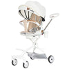 Carucior Sport Flippy 3in1, 6-36 Luni, Reversibil, Pliabil, Tavita pentru Masa, Pozitie de Somn, Centura de Siguranta, Roti 360, Suport Pahar, Copertina pentru Soare, 32x63x95cm, alb Model Pisicute-0