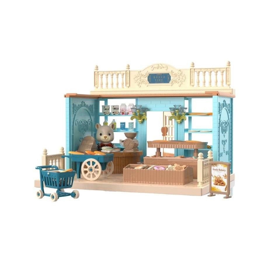 Casa de papusi cu figurine si mobilier, brutarie-0